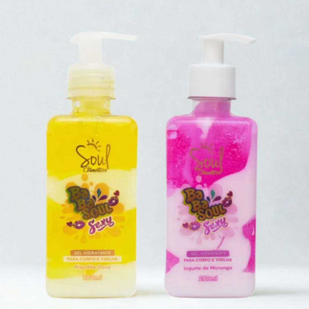 Kit 2 Gel Hidratante intimo corporal Babasoul Sensual Corpo e Virilha 280 ML