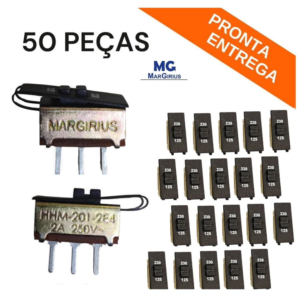 Combo assistência! 50X Interruptores - Chaves Seletor 125/230v Hhm-201 Metálico