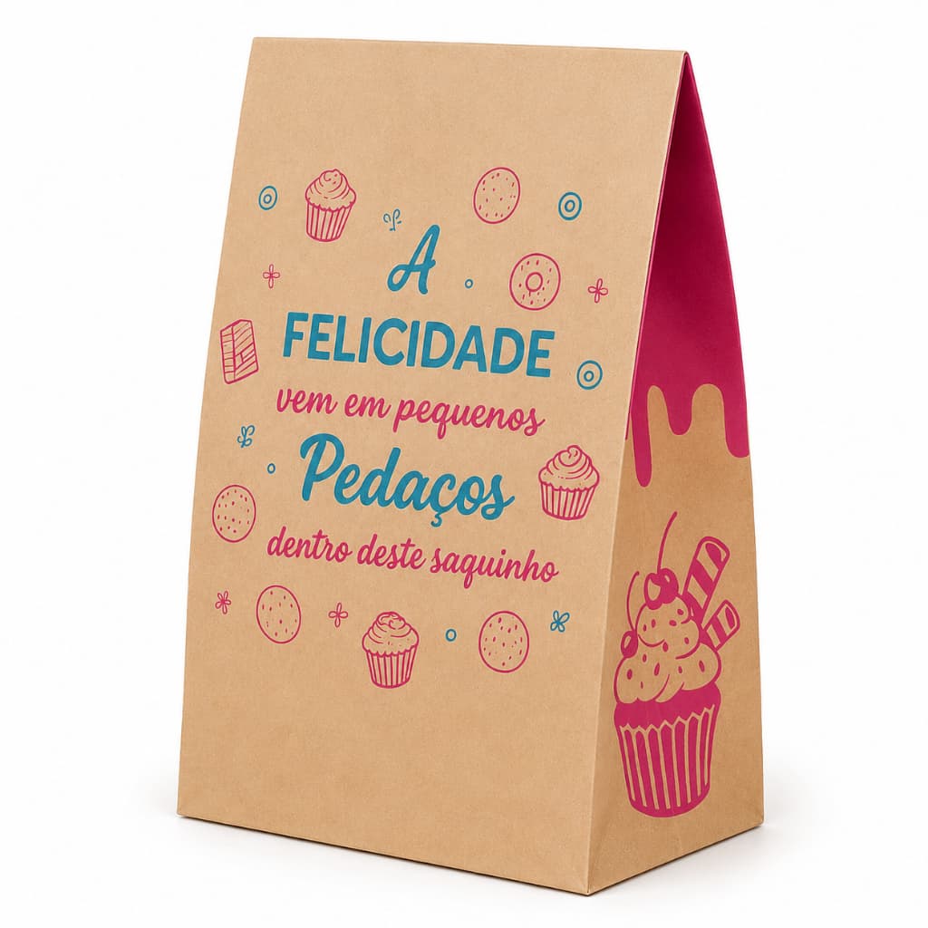 Saco Kraft Personalizado para Doces Tamanho P