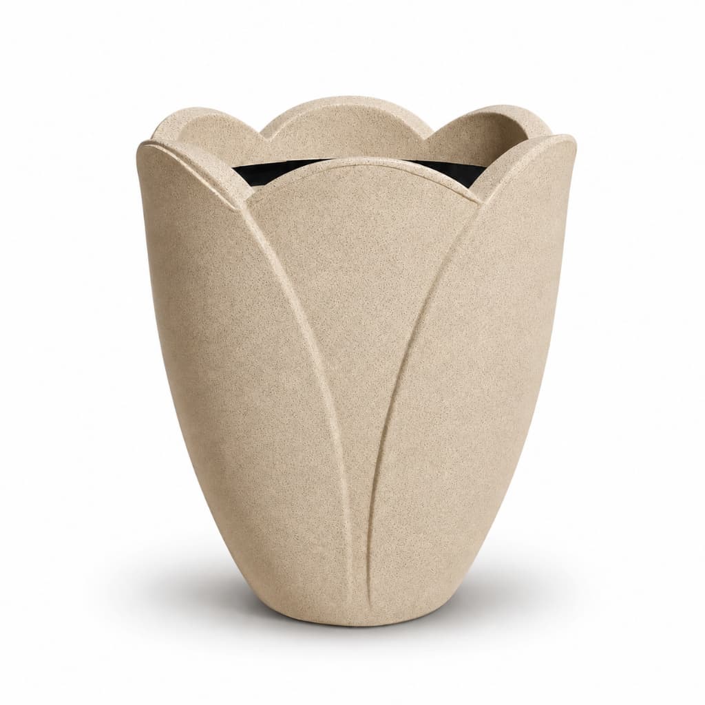 Vaso Redondo Lótus Polietileno 44x37 cm Decorativo Jardim Sala Varanda Ref 17