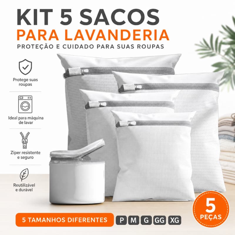 KIT 5 Laundry Bags-espessa anti-deformação Protetor Edredom/Terno/Camisa/Calça/Vestido/Sutiã-JH0118