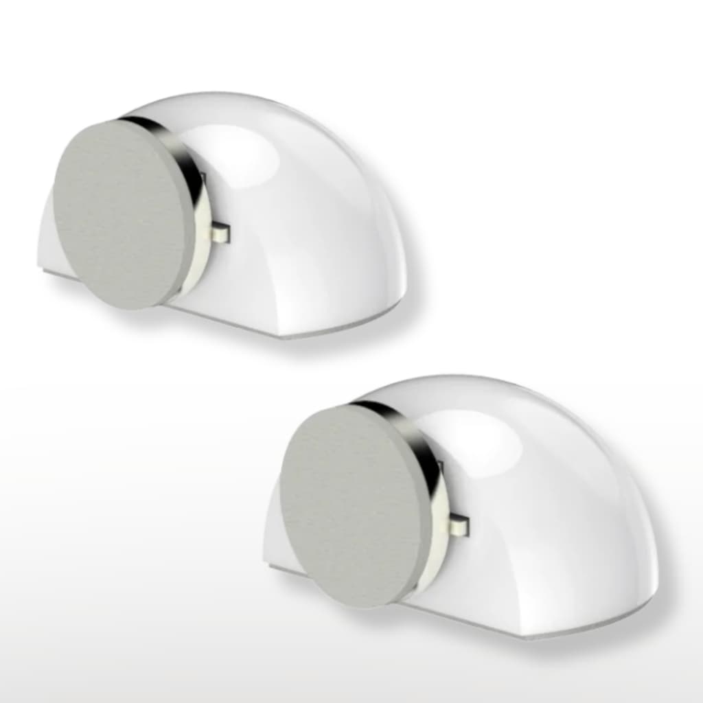 Kit 2 Fixadores Magnéticos Trava Batente Para Porta Branco Soprano Sem Necessidade de Furação