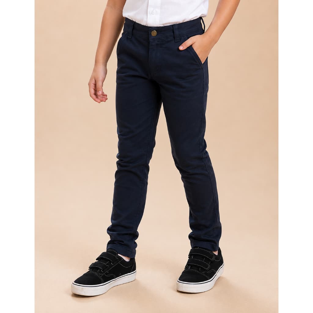 Calça Jeans Infantil Menino Azul-Marinho Tamanho 1 Ao 16