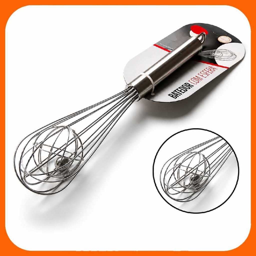 Batedor Fuê C/ Esfera Inox De Claras Ovos Bolos Profissional