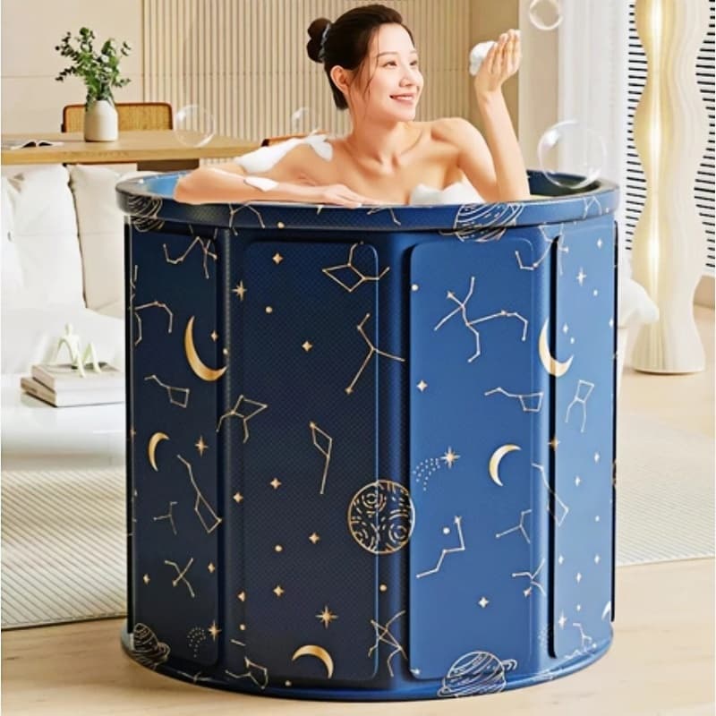 Banheira SPA Dobrável Portátil Adulto Ofurô Com Sistema de Drenagem