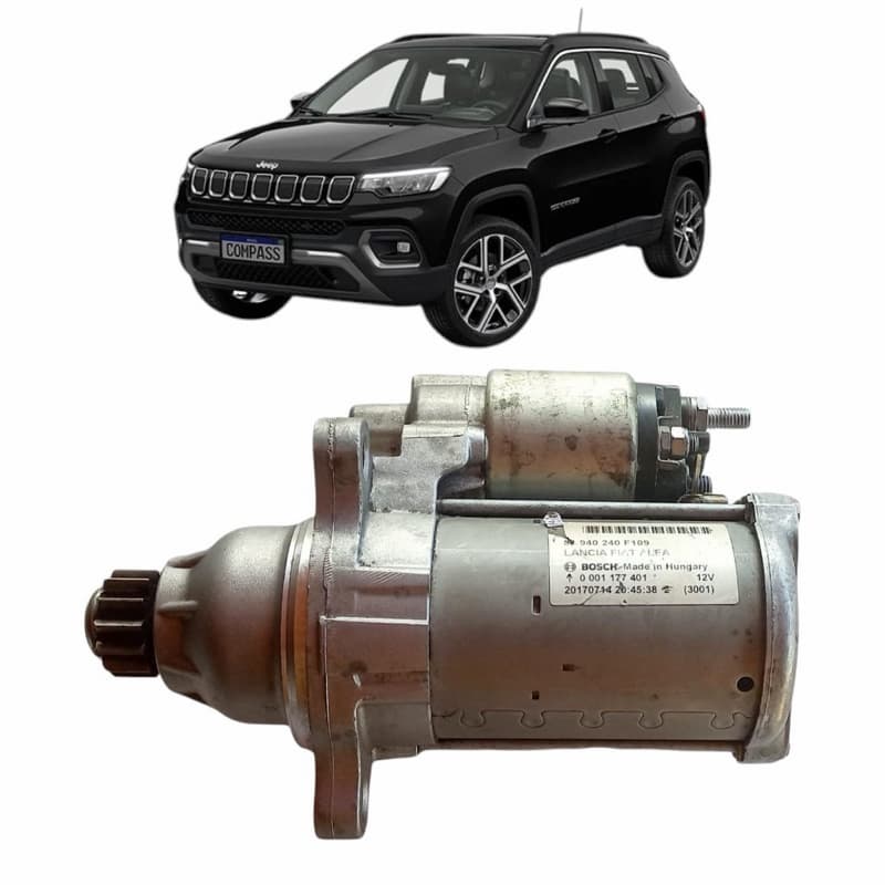 motor de partida Jeep Compass 2016 a 2021 mecânico usado - peça original