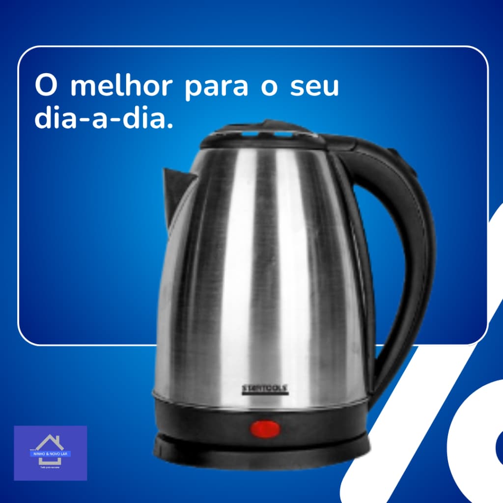 Chaleira Elétrica Inox 2 Litros 127V Rápida Segura Design Moderno Doméstica