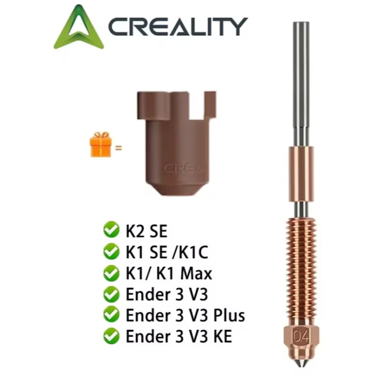 Bico Creality Unicorn Original Ender K1C/K1 SE/Ender 3 V3/V3 Plus/V3 KE, Bico de Troca Rápidapara Impressora 3D