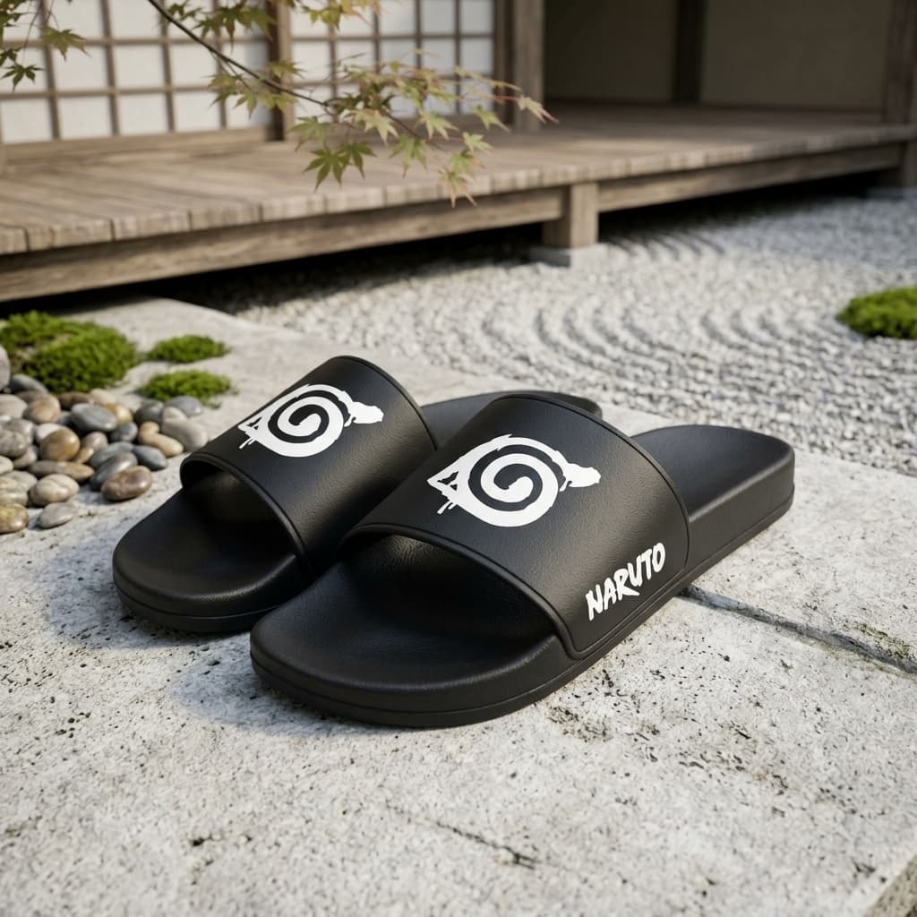 Chinelo Slide Masculino Naruto Konoha Casual