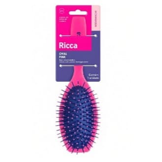 Escova de Cabelo Oval Almofadada Ricca - Suavidade e Brilho com Cerdas Flexíveis
