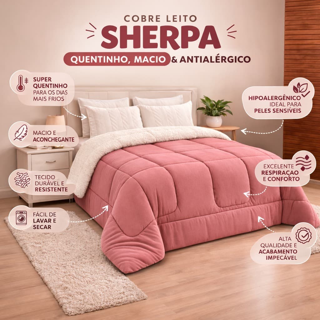 Coberdrom Pele de Coelho Casal Queen 2,20m x 2,40m Diversas Cores Para Inverno SUPER QUENTINHO