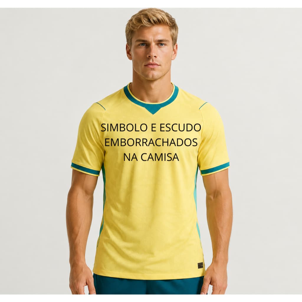 Camisa Amerela Seleção Brasileira Identica 2026 – Versão AeroFit Premium (Escudo Emborrachado)