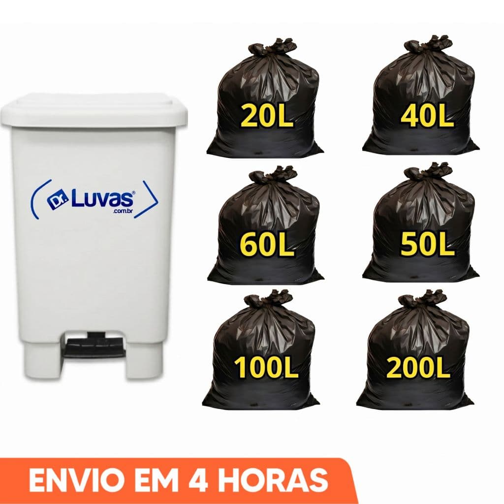 Saco de Lixo Preto Todos os Tamanhos 100un Marca Dr. Luvas