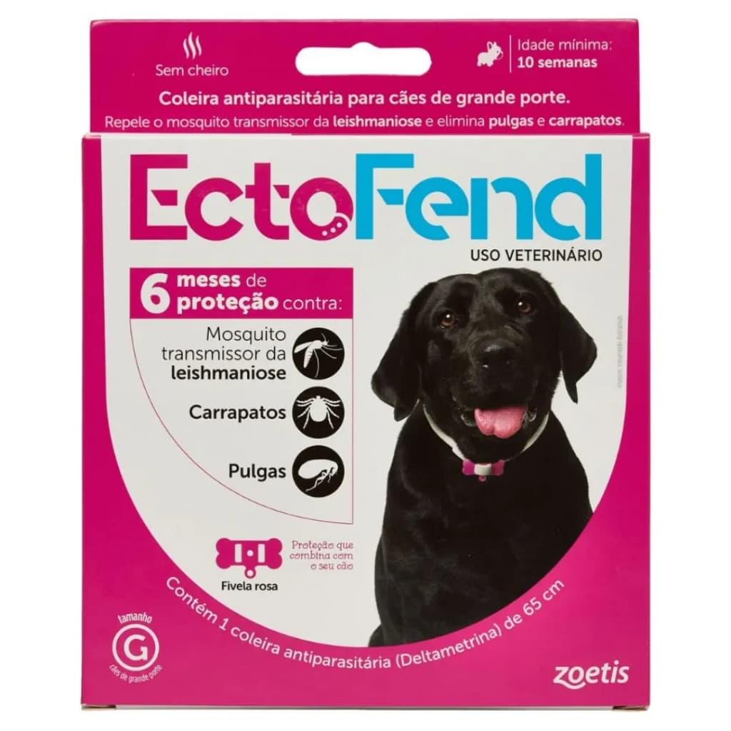 Ectofend Coleira Antipulgas e Carrapatos para Cães Proteção Prolongada