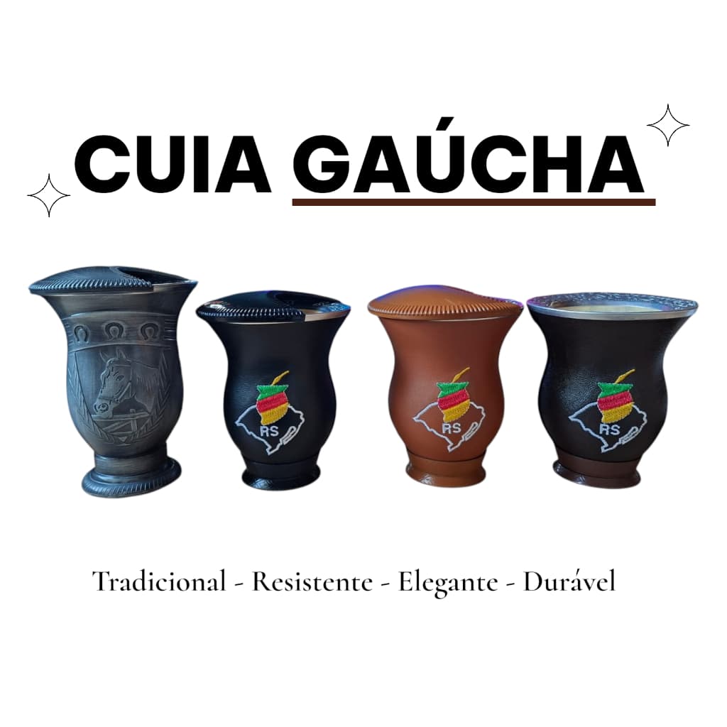 Cuia Gaúcha para Chimarrão Artesanal Tradicional RS Premium Resistente Durável.