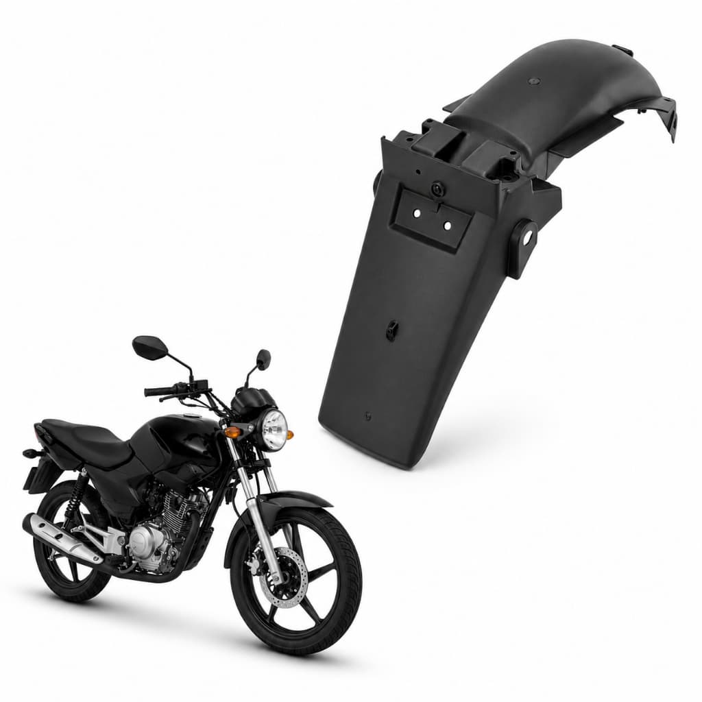 Paralama Traseiro Preto Modelo Original Pro Tork Ybr 125 2000 Até 2008