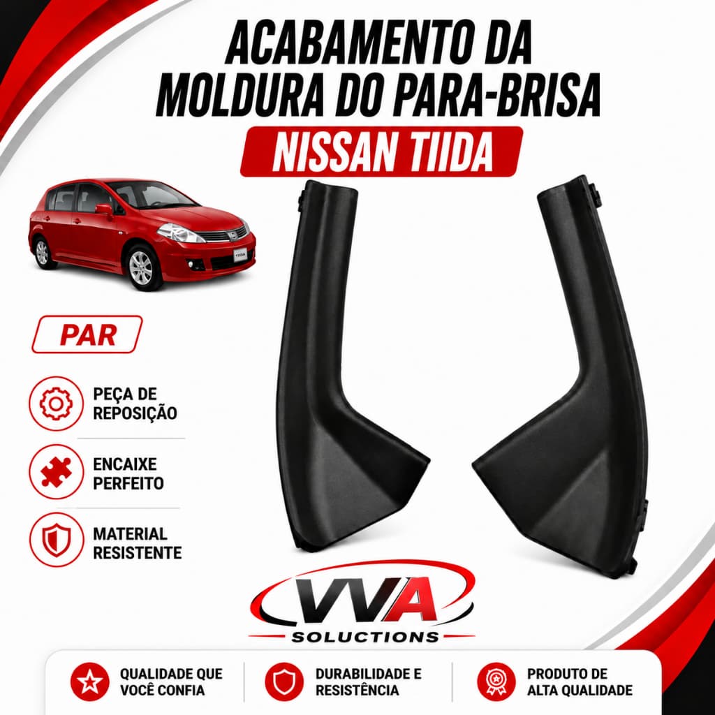Par Acabamento Moldura Churrasqueira Parabrisa Tiida 2008 até 2013 Ld Le