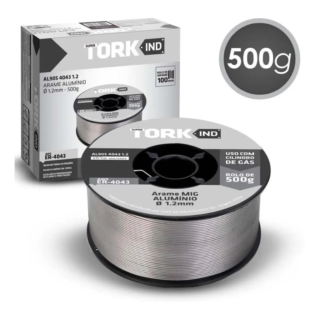 Arame Solda Mig 1,2mm 0,5kg Alumínio Com Gás Super Tork