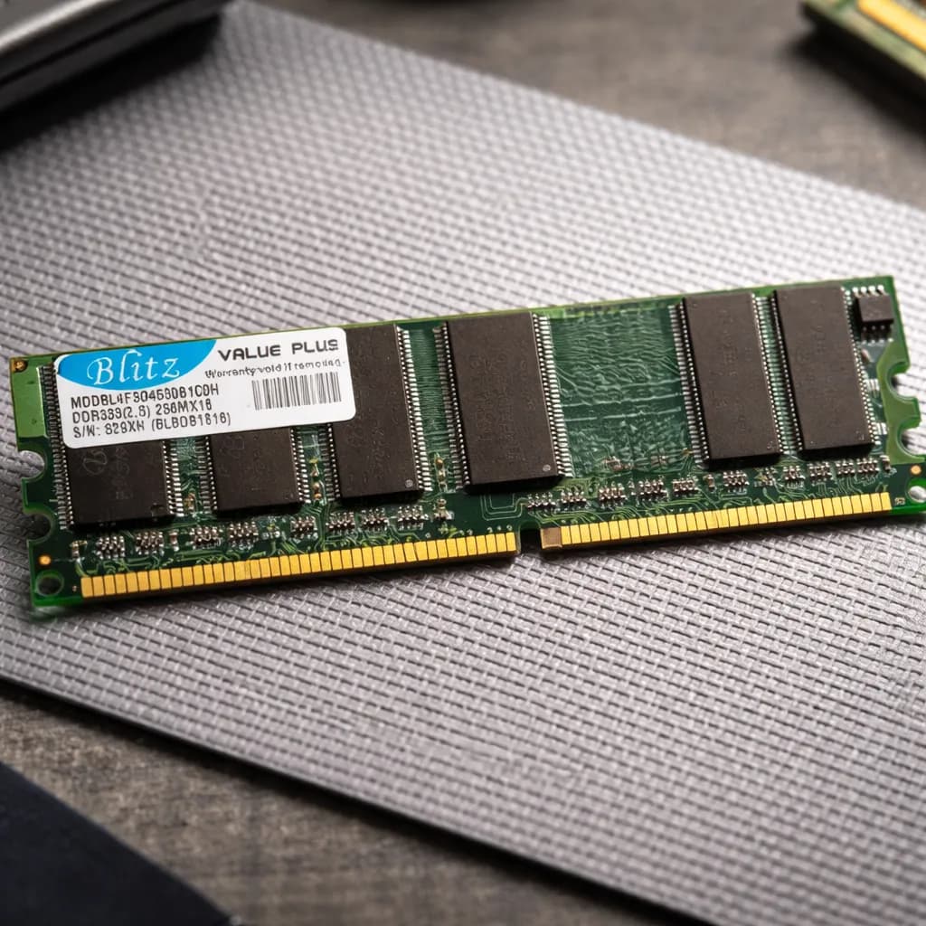 Memória RAM Original Blitz Value Plus 256 MB DDR PC2700 333 MHz MDDBL4F3G4530B1C0H para PC Desktop
