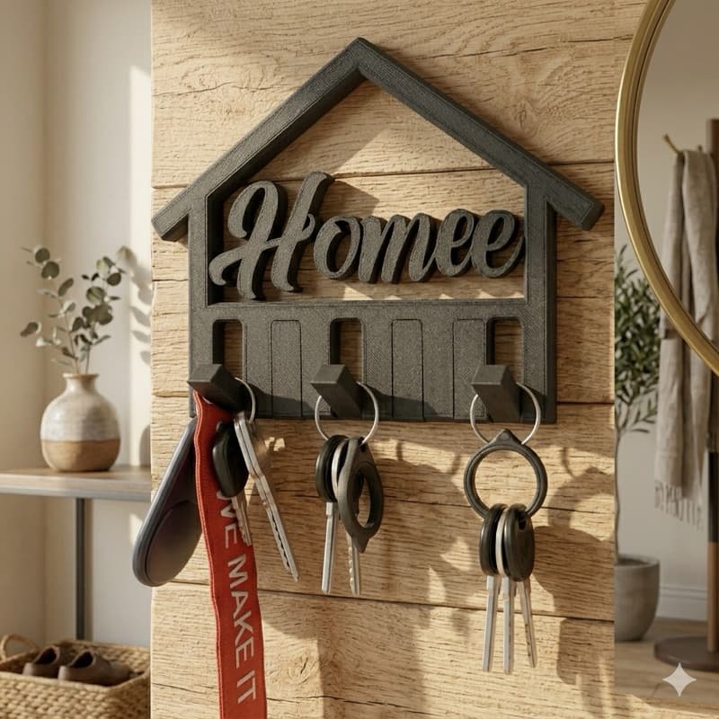 Suporte de Chaves Para Parede Com Nome Home - Casa