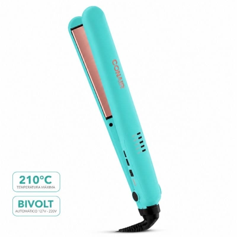 Prancha de Cabelo Conair Infusion Aloe Vera Bivolt 210°C – Profissional, Anti-Frizz, Cerâmica Dupla