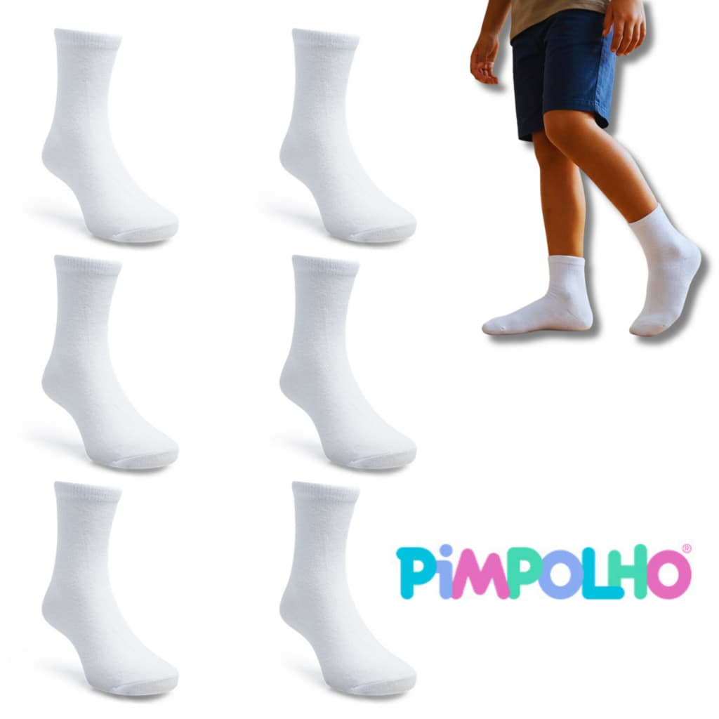 Kit Meia da Pimpolho Infantil Para Bebe Tam.21-25 Kit com 6UN de Meias Menina Menino Unisexx