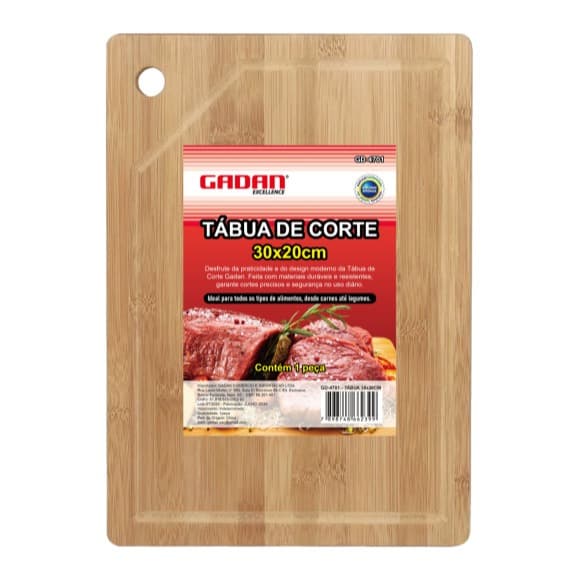 Tábua de Cozinha Bambu para Cortar Carne Frutas Verduras Churrasco