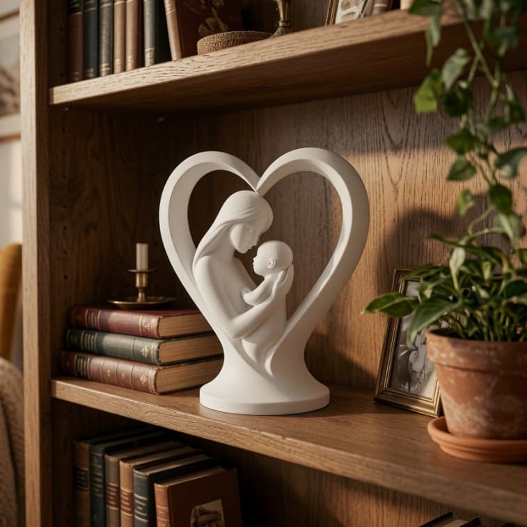 Estatua Amor Materno | Coração de Devoção Amor Materno
