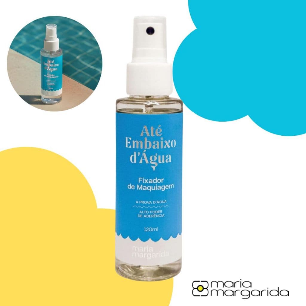 Fixador De Maquiagem Ate Embaixo D´Agua Maria Margarida 120ml Longa Duração Blindada