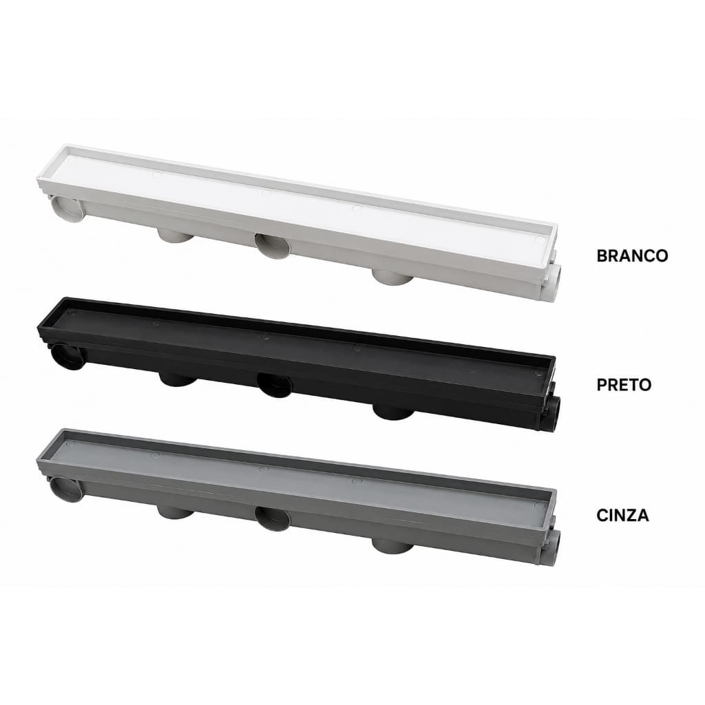 Ralo Linear Oculto 6x100 cm Premium – 14 Saídas de Água para Máxima Vazão | Grelha Oculta Cola Piso
