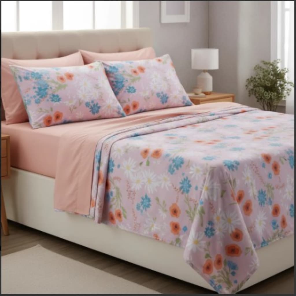 Jogo de Cama Lençol Casal 4 Peças Estampado