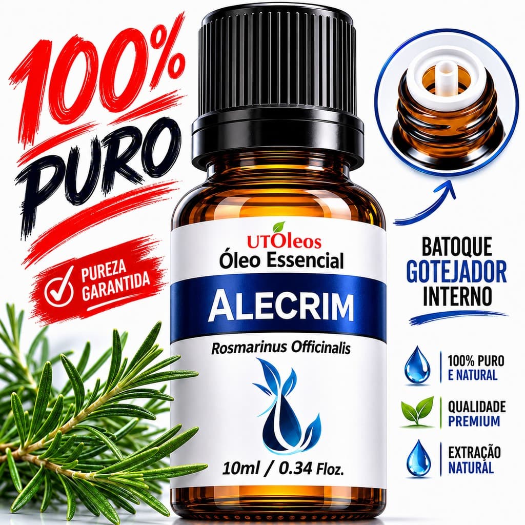 Oleo Essencial De Alecrim 10ml Puro Rosmarinus Officinalis Aromático Sabonetes Artesanais Difusor