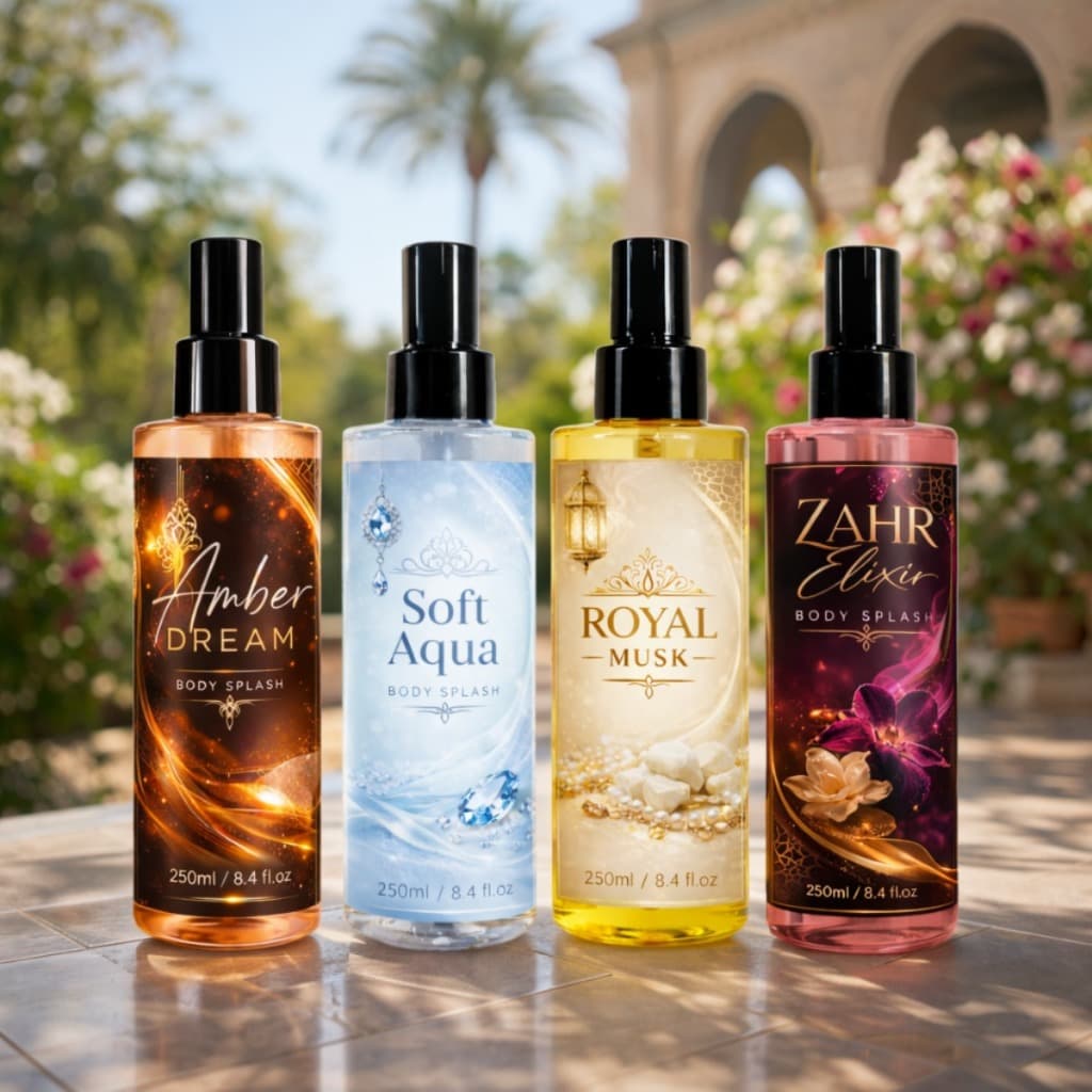 Body Splash Arabe Kit 4 un 250ml Perfume Arabe Feminino Luxo Lumina Original