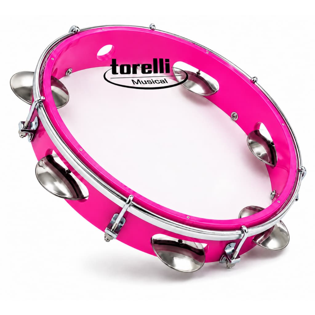 Pandeiro Rosa Torelli Tp848 8 Polegadas Pele Transparente