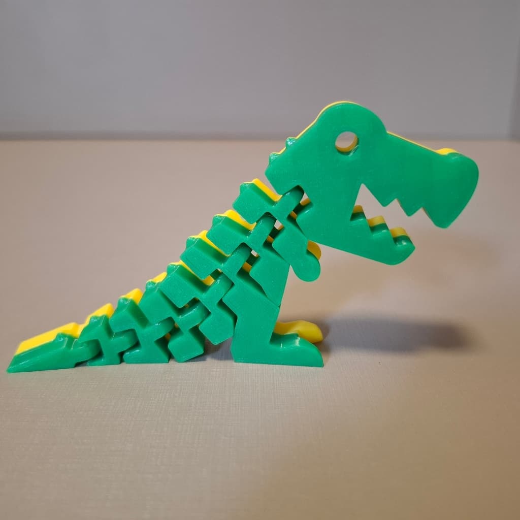 Dino Torcedor do Brasil Verde e Amarelo - Brinquedo Dinossauro T-Rex Articulado