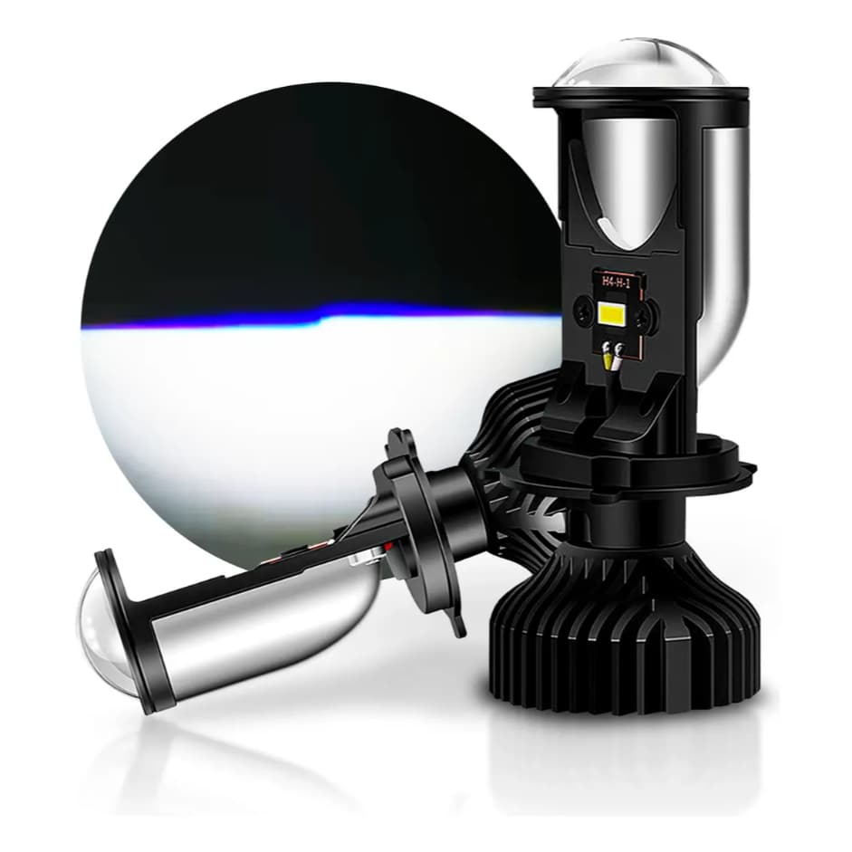Par Ultra Led Kb1 H4 Elíptico Projetor Big Canhão Canbus 84w