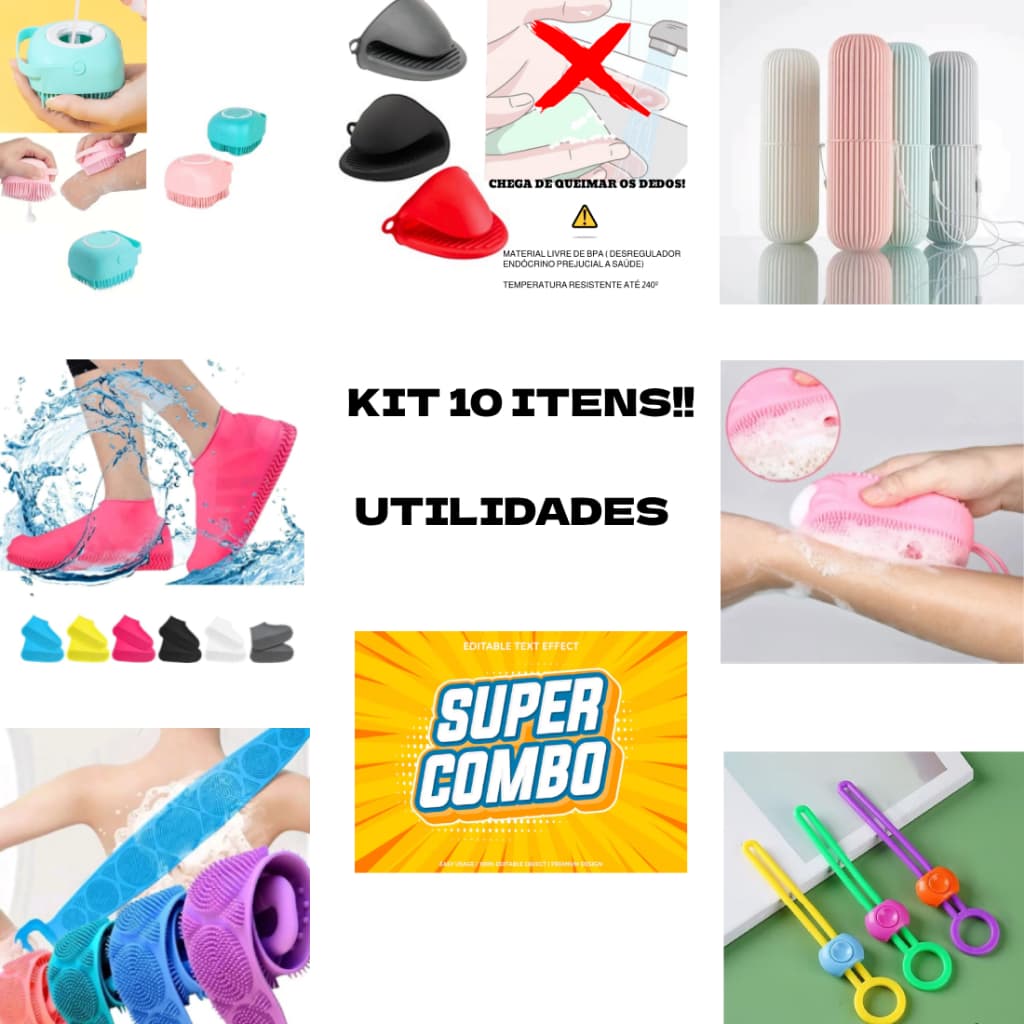 Kit Utilidades Domésticas e Pessoal 10 ITENS Combo - Envio Imediato