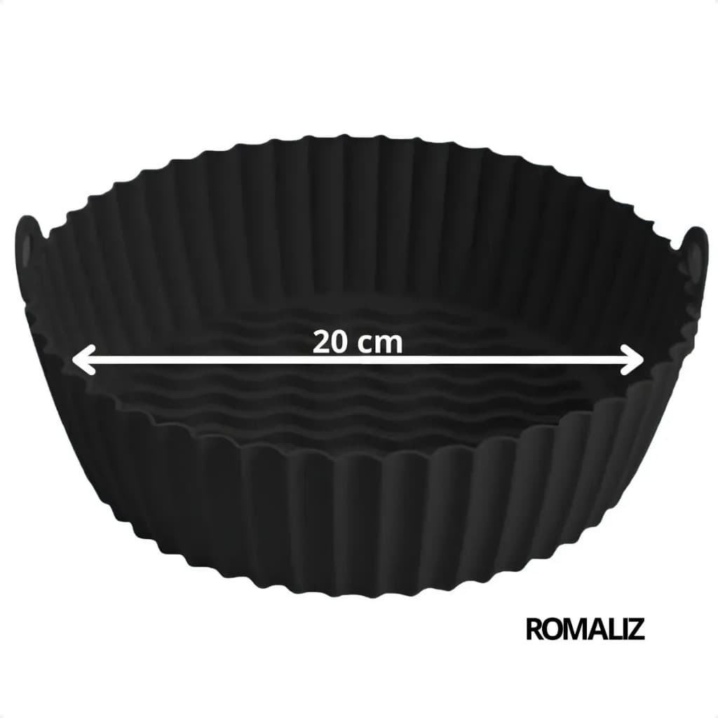 Forma De Silicone Air fryer Antiaderente Cesto Silicone Fritadeira Elétrica Redonda