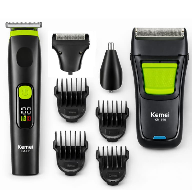 Kemei KM-251 ou Shaver KM-T69 Maquininha Green Profissional Depilação e Acabamento e Finalização