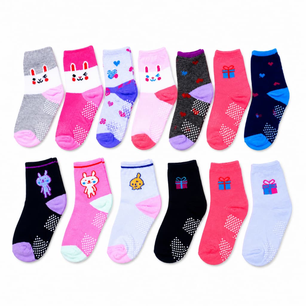 Kit 12 Par Meias Infantil Atacado Feminina antiderrapante