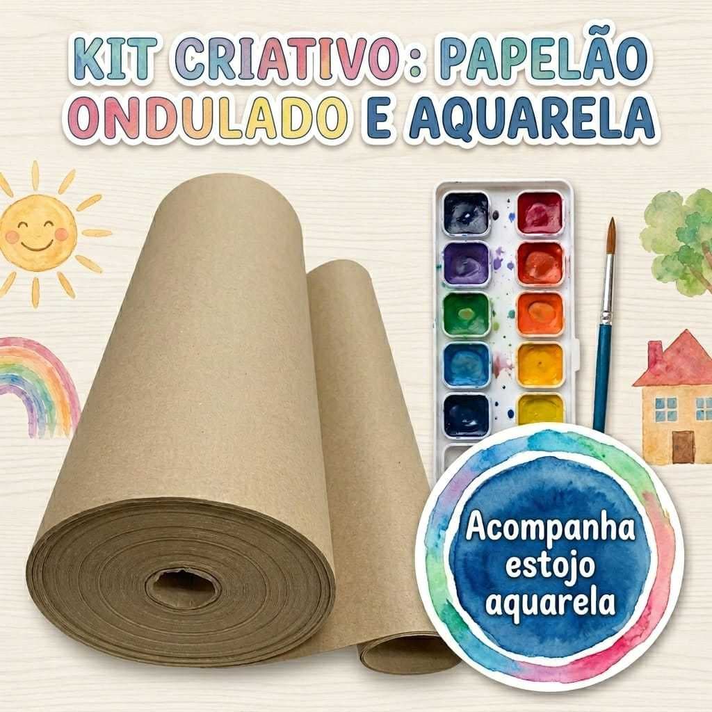 Bobina de Papelão 80cm x 10m Para Desenhar Pintar Artesanato Recreação Escolar e Atividades Criativas