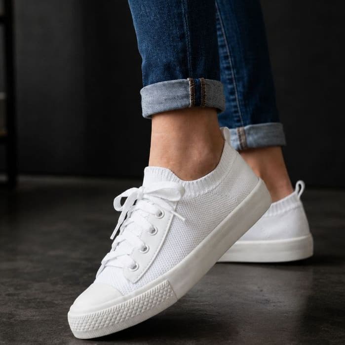 Tênis Meia Star Casual Leve Flexível Confortável Calce fácil  Preto Branco