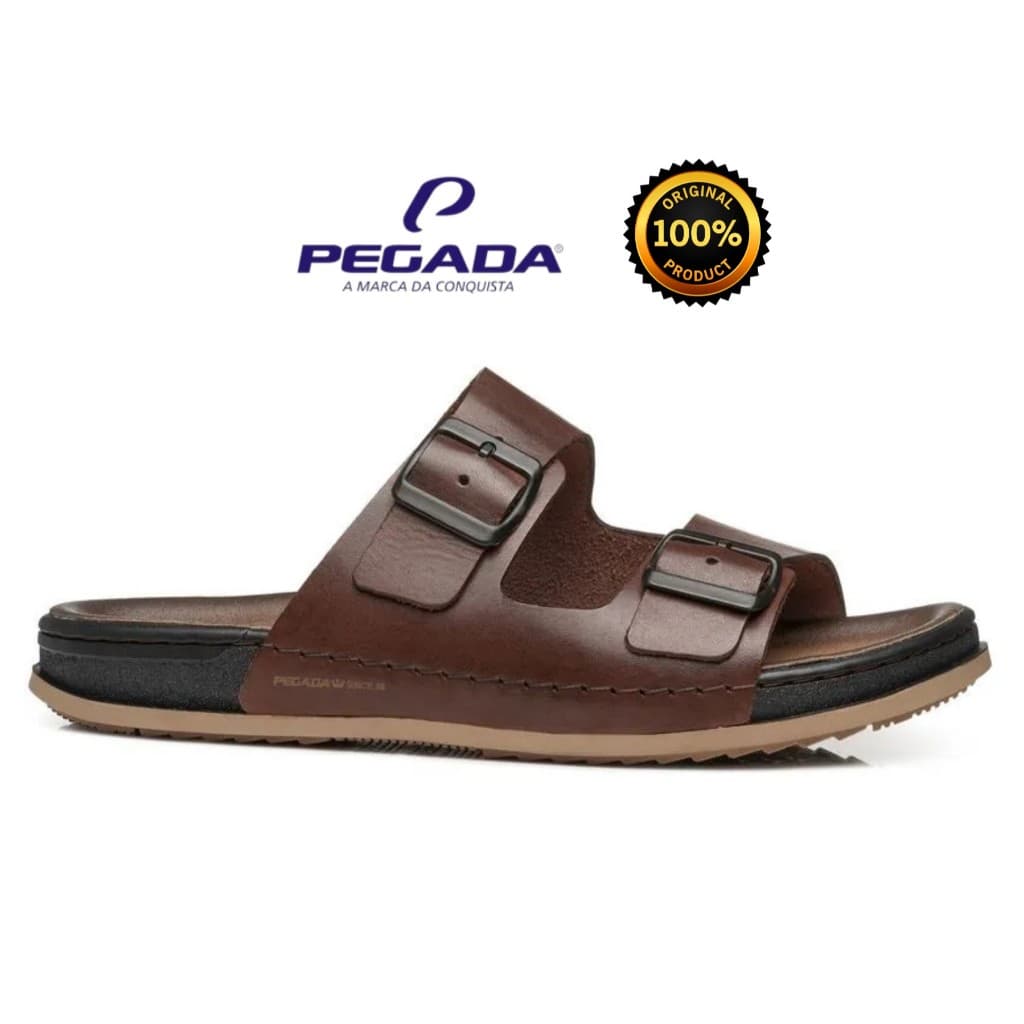 Sandália Chinelo Pegada Masculina Conforto Em Couro 134851