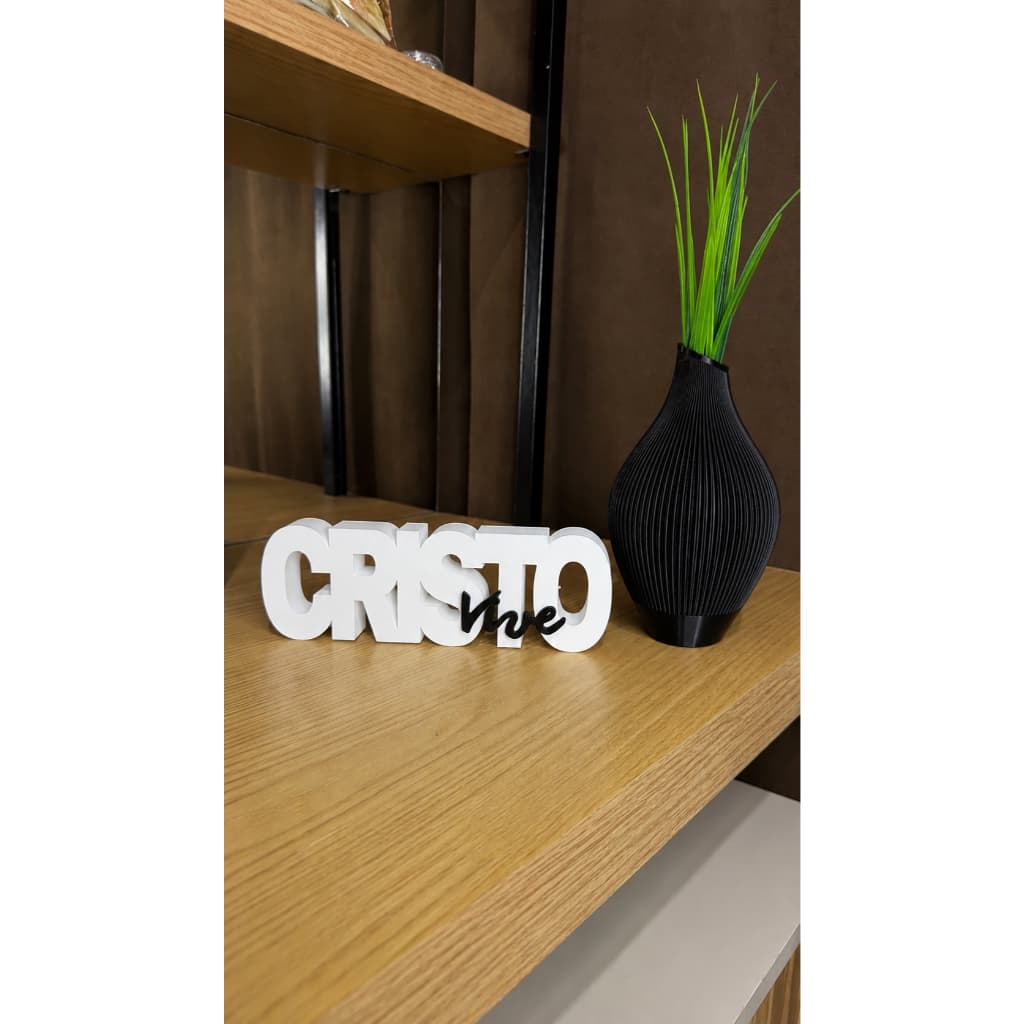 Vaso Decorativo com Palavra Cristo Vive super resistente, alta qualidade Decoração