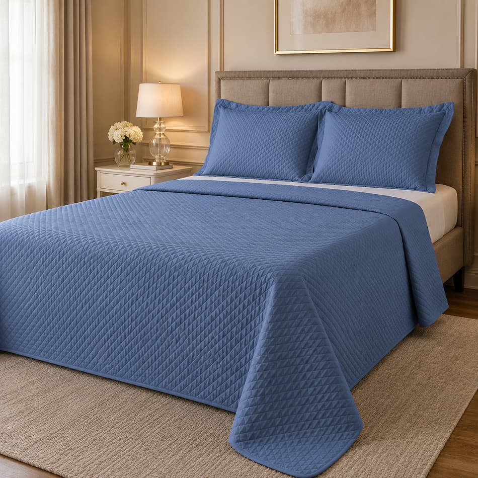 Cobre Leito Casal Queen 3 Peças Matelado Premium Com Porta Travesseiros