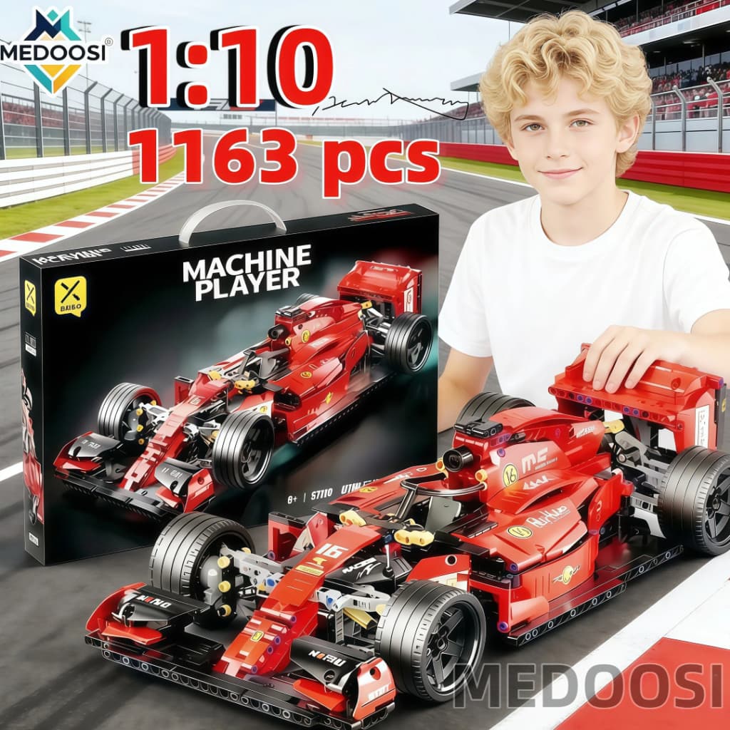 MEDOOSI F1 Bloco de Construção 455/1163 Peças Brinquedo Compatível Lego Fórmula Carro Modelo Montar para Criança/Adulto