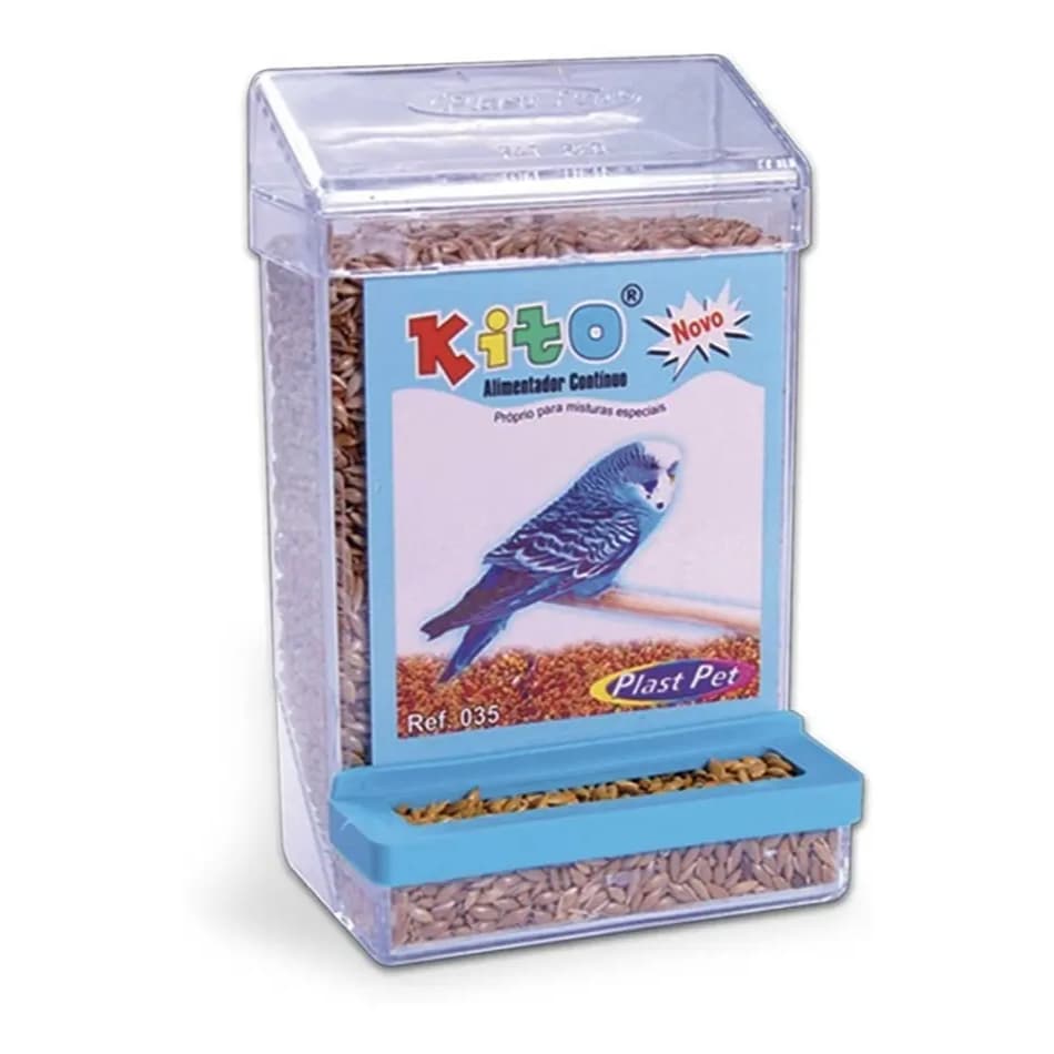 Comedouro Periquito Canário Calopsita Automático Plast Pet