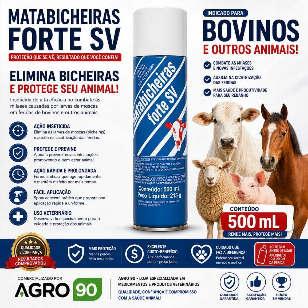 Matabicheiras Forte SV 500 mL Larvicida Bernicida Azulão Zoetis