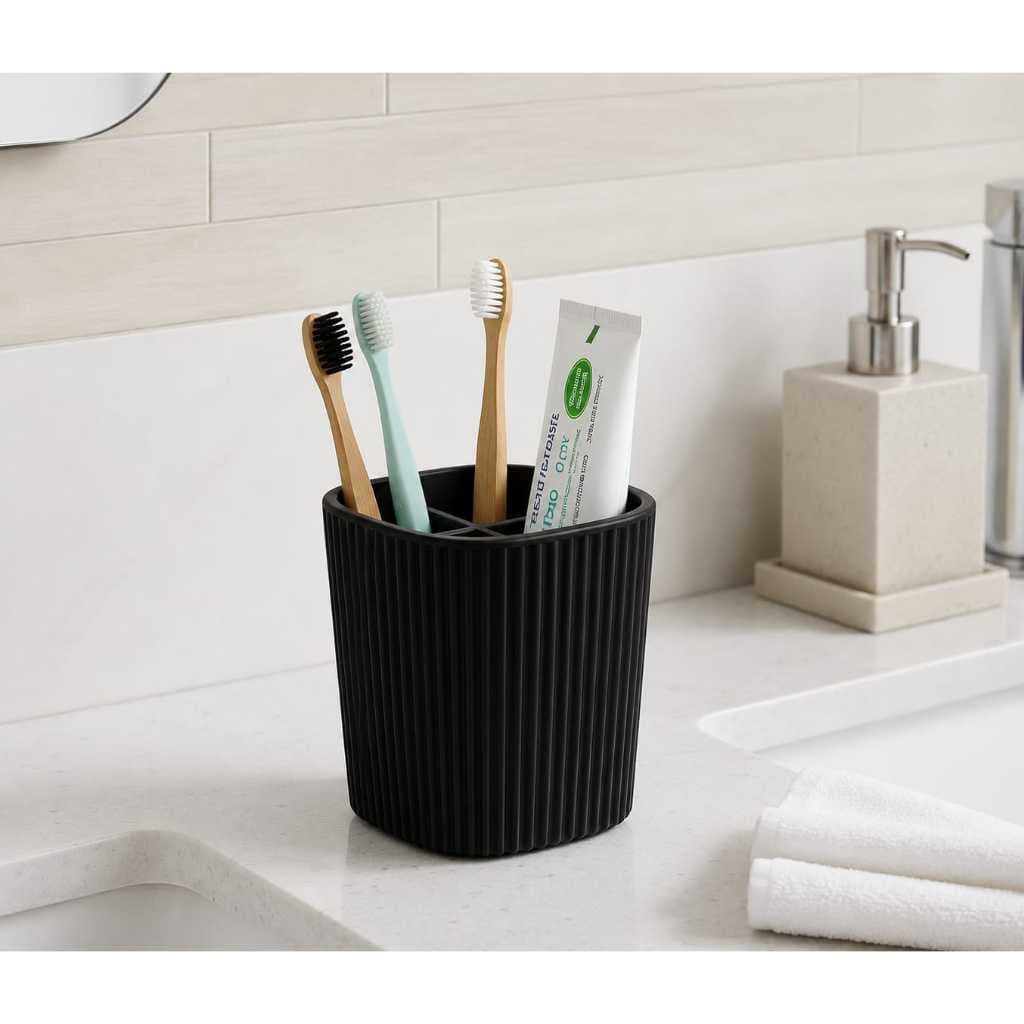 Porta Escovas de Dente Suporte e Organizador de Bancada 3 Divisórias Luxo