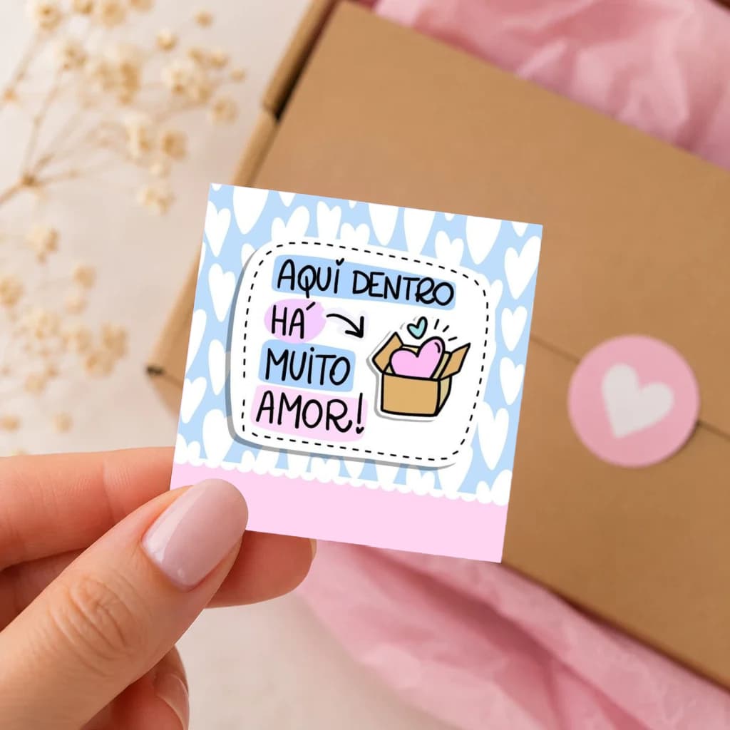 100 Tags Agradecimento ao cliente / Mini cartão para loja, empresa, mimo, pedido 5x5cm R:A16
